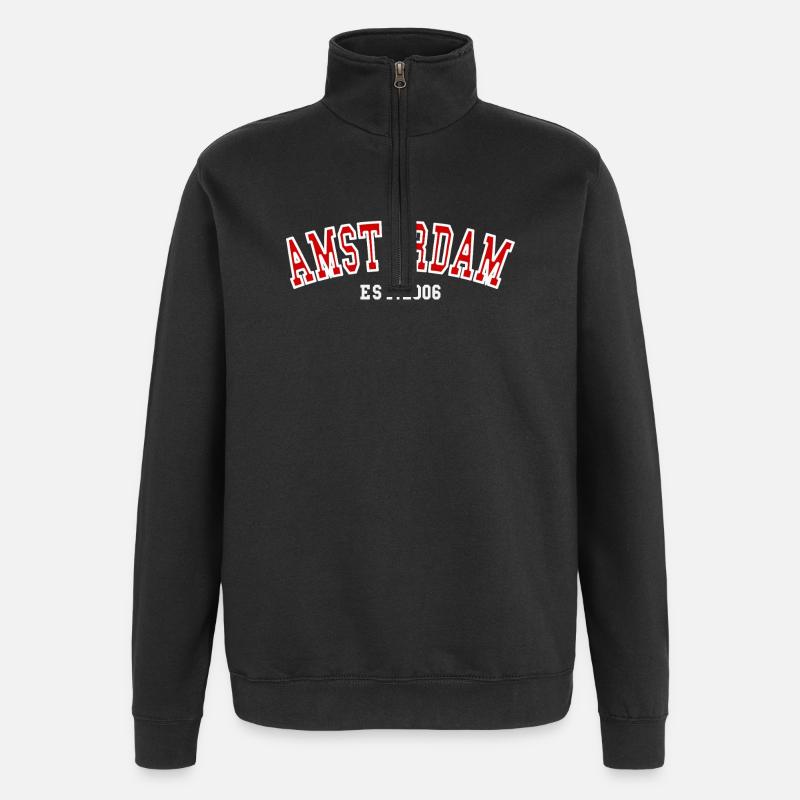 Amsterdam Gründung 2006 - Quarter-Zip-Sweatshirt - Schwarz
