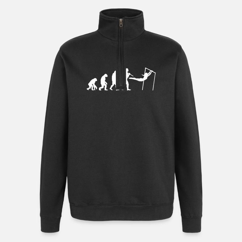 Gymnastics Heartbeat Pulse Silhouette Art - Quarter-Zip Sweatshirt - black
