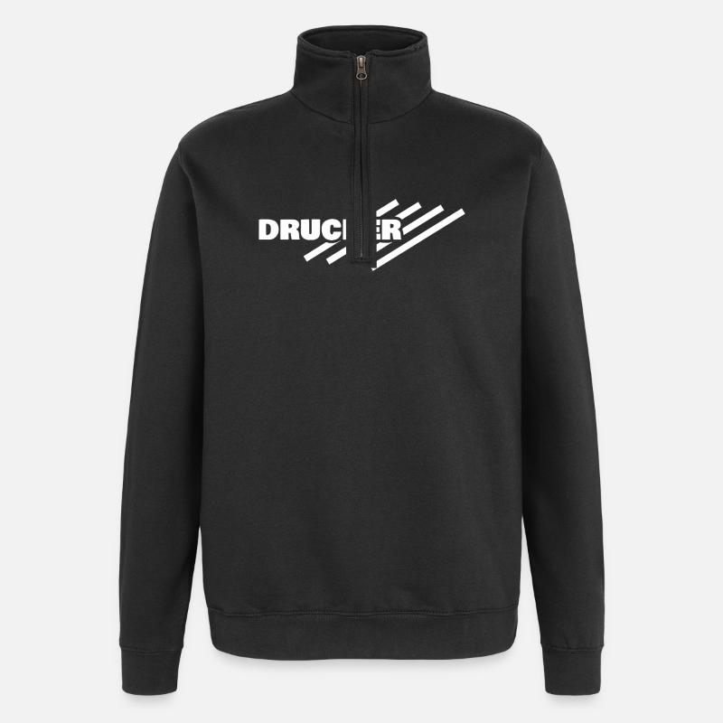 Occupation: Printer - Quarter-Zip Sweatshirt - black