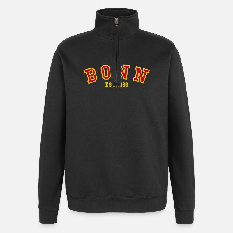 Bonn gegründet 1966 - Quarter-Zip-Sweatshirt - Schwarz