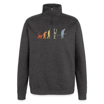 Bäcker Evolution Retro Look - Quarter-Zip-Sweatshirt - Anthrazit - Vorne - AI Model Female 172 light (172cm) & AI Model Male 178 dark (178cm)