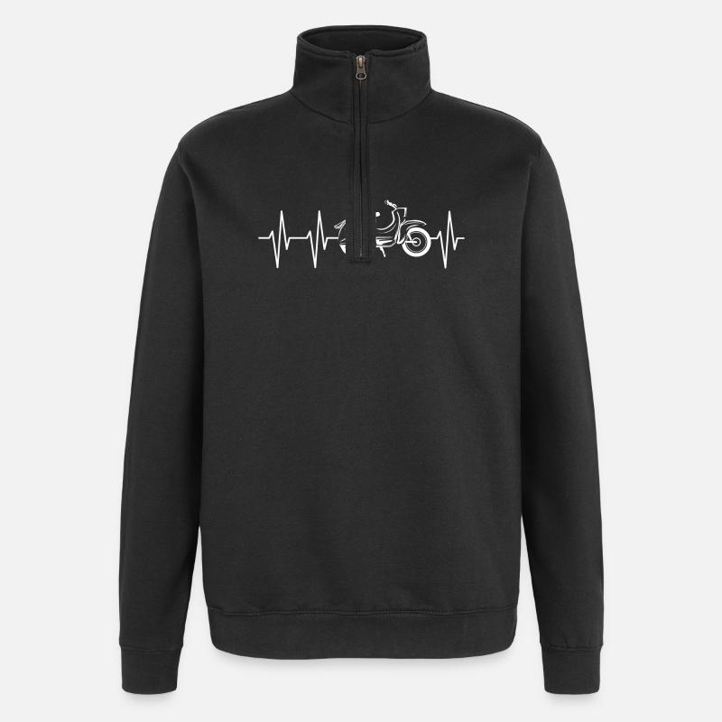 Simson Schwalbe Schwalbefahrer Heartbeat Pulse - Quarter-Zip Sweatshirt - black