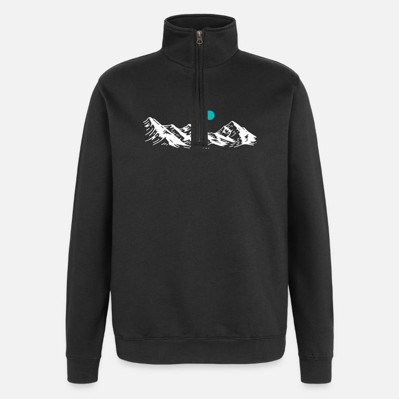 Schneegipfel Horizon Bergsilhouette - Quarter-Zip-Sweatshirt - Schwarz