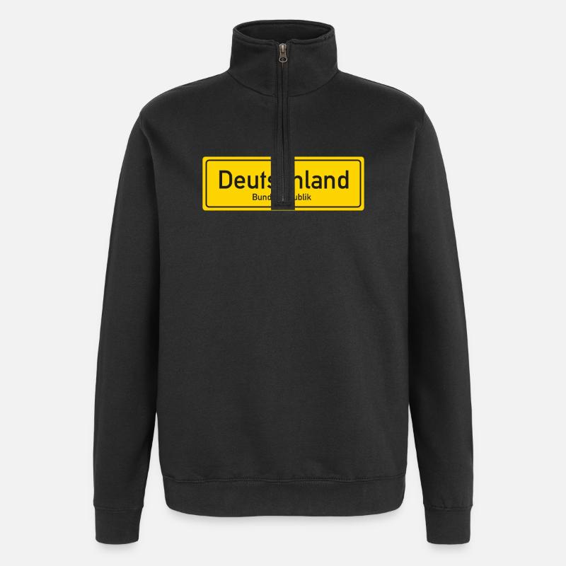 Germany country nameplate - Quarter-Zip Sweatshirt - black