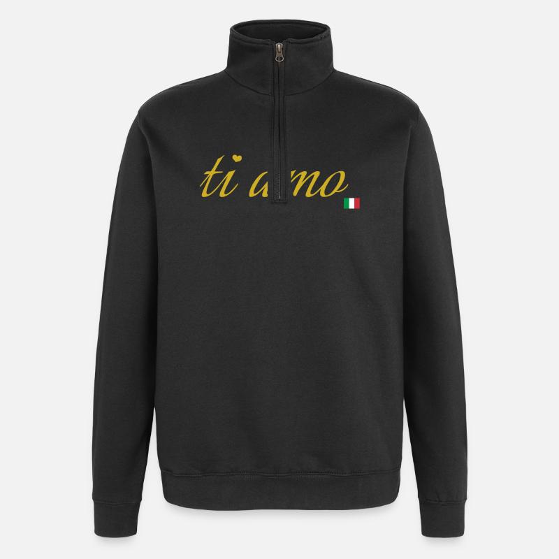 ti amo - Sweat à zip 1/4 - noir