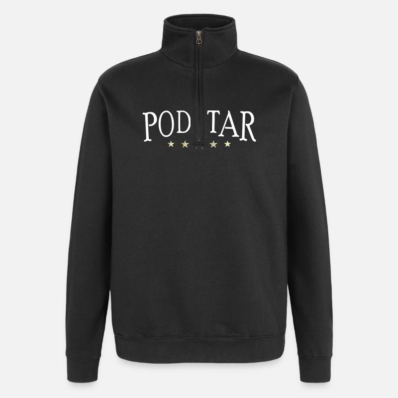 Podstar, 5 Sterne Podcaster - Quarter-Zip-Sweatshirt - Schwarz