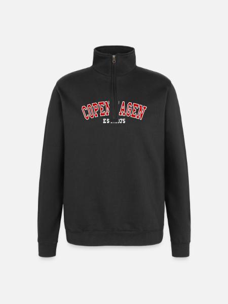 Copenhagen Est. 1975 - Quarter-Zip Sweatshirt - black