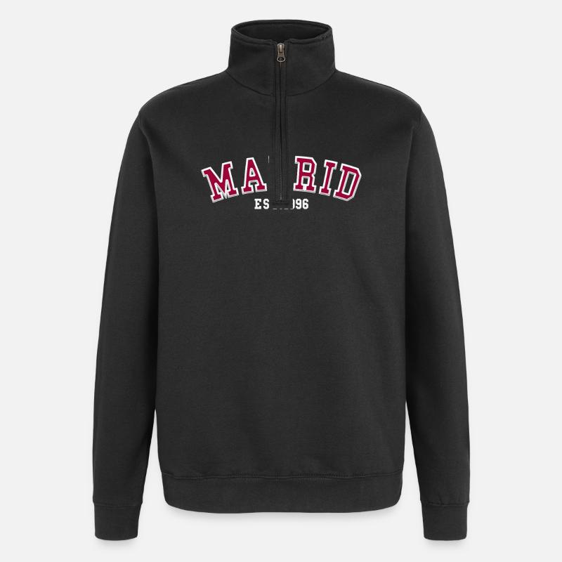 Madrid Fondée en 1996 - Sweat à zip 1/4 - noir