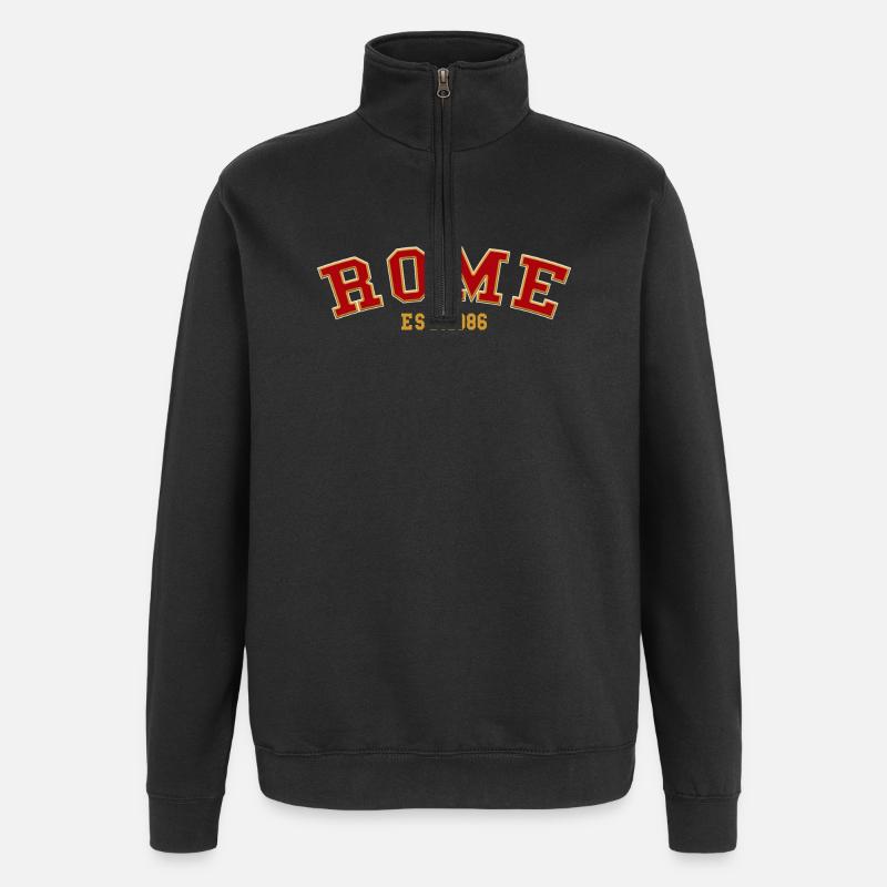 Rom gegründet 1986 - Quarter-Zip-Sweatshirt - Schwarz