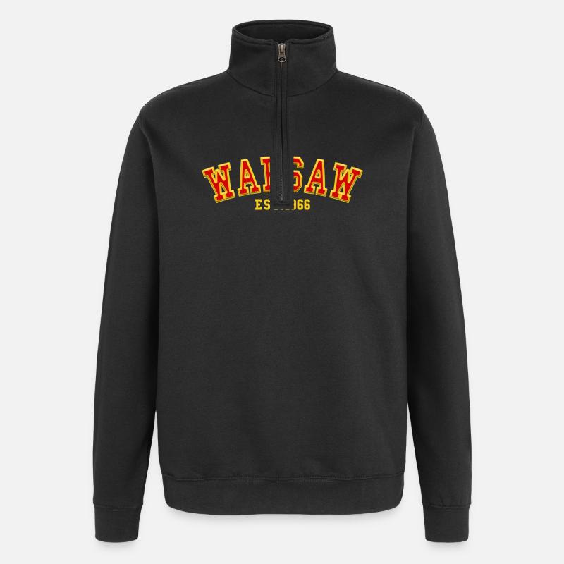 Warschau gegründet 1966 - Quarter-Zip-Sweatshirt - Schwarz
