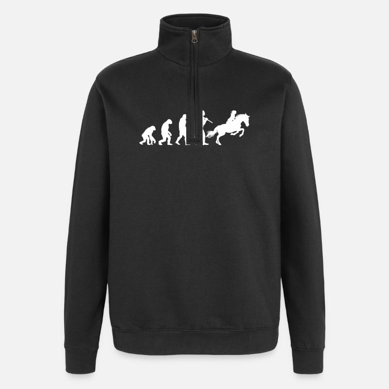 Évolution des courses hippiques : l’équitation drôle - Sweat à zip 1/4 - noir