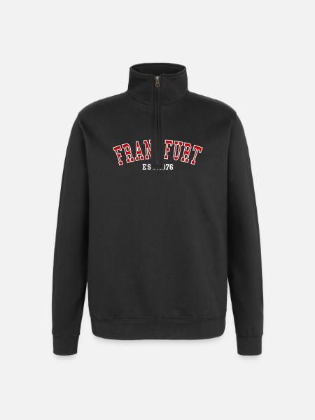 Frankfurt Est. 1976 - Quarter-Zip Sweatshirt - black