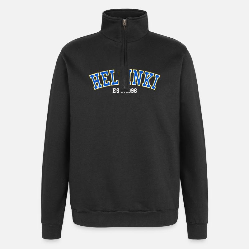 Helsinki gegründet 1996 - Quarter-Zip-Sweatshirt - Schwarz