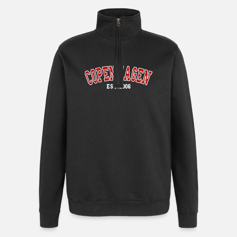 Copenhague Fondée en 2006 - Sweat à zip 1/4 - noir