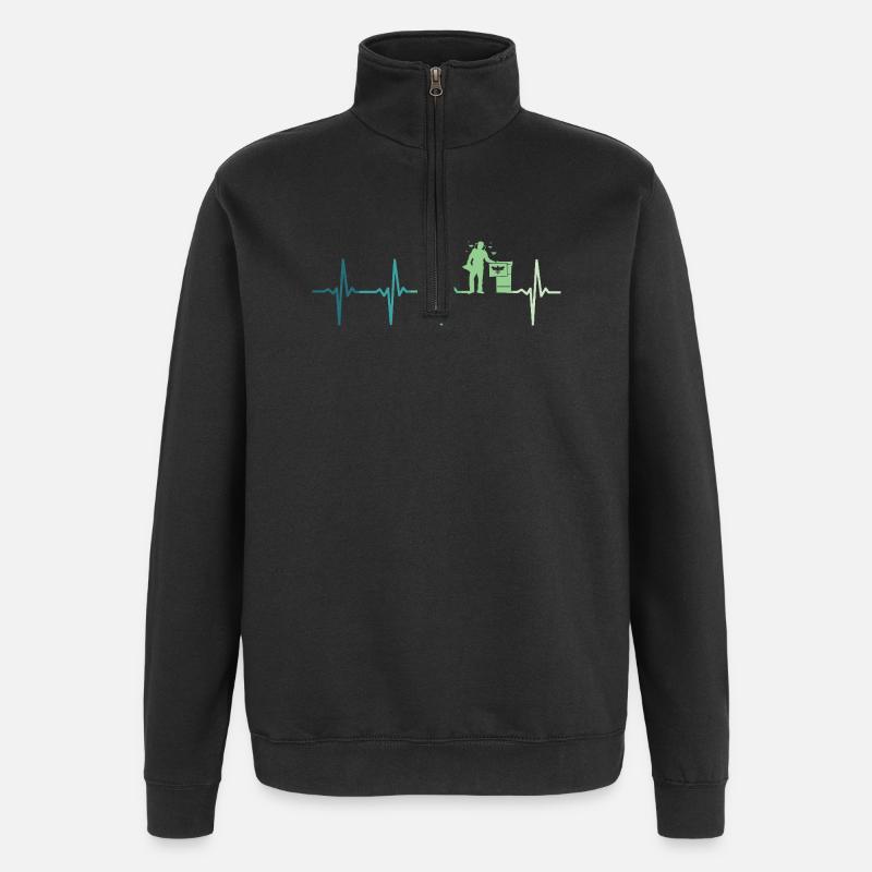 Der Herzschlag des Imkers - Quarter-Zip-Sweatshirt - Schwarz