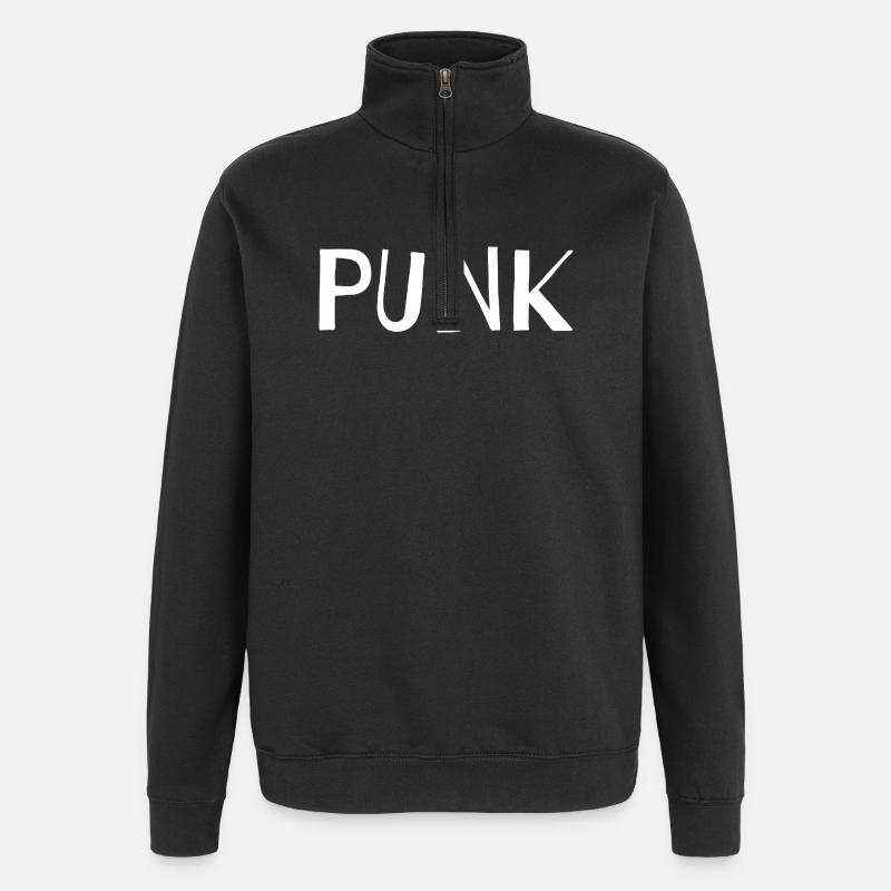 Punk logo Urban design - Quarter-Zip Sweatshirt - black