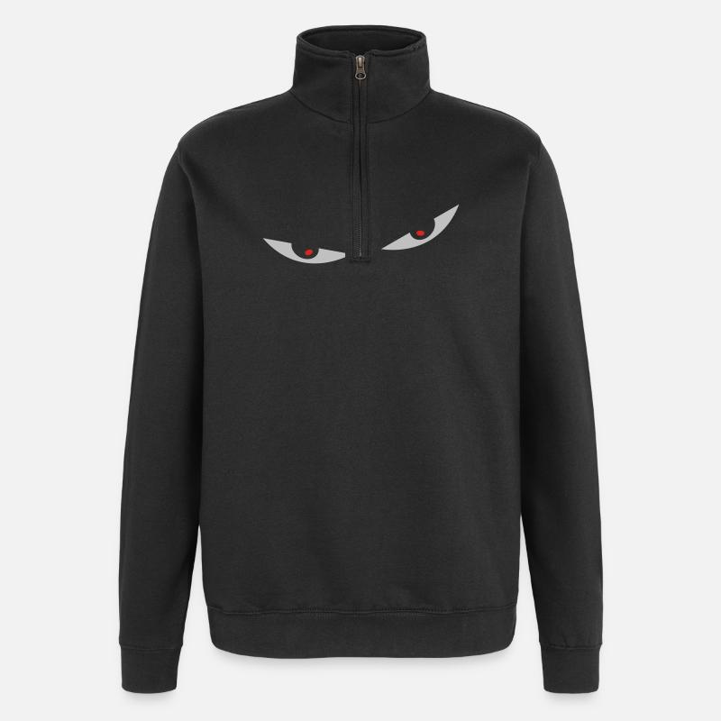 comic eyes augen - Quarter-Zip-Sweatshirt - Schwarz