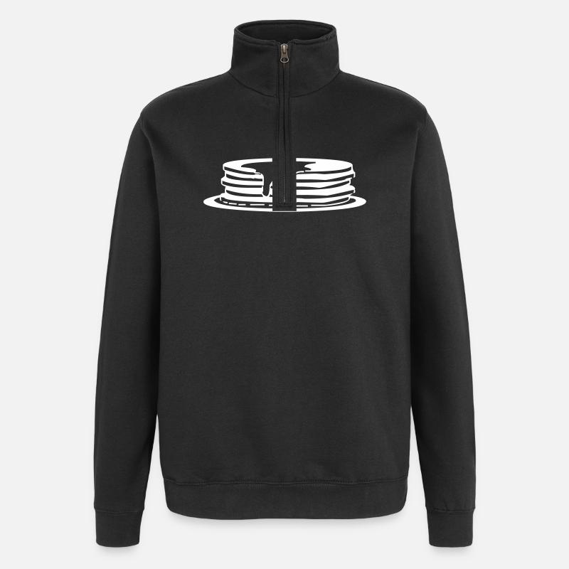 Pfannkuchen - Quarter-Zip-Sweatshirt - Schwarz