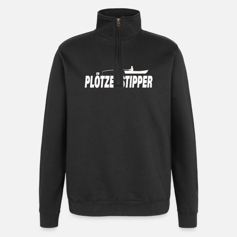 PLÖTZENSTIPPER - Quarter-Zip Sweatshirt - black