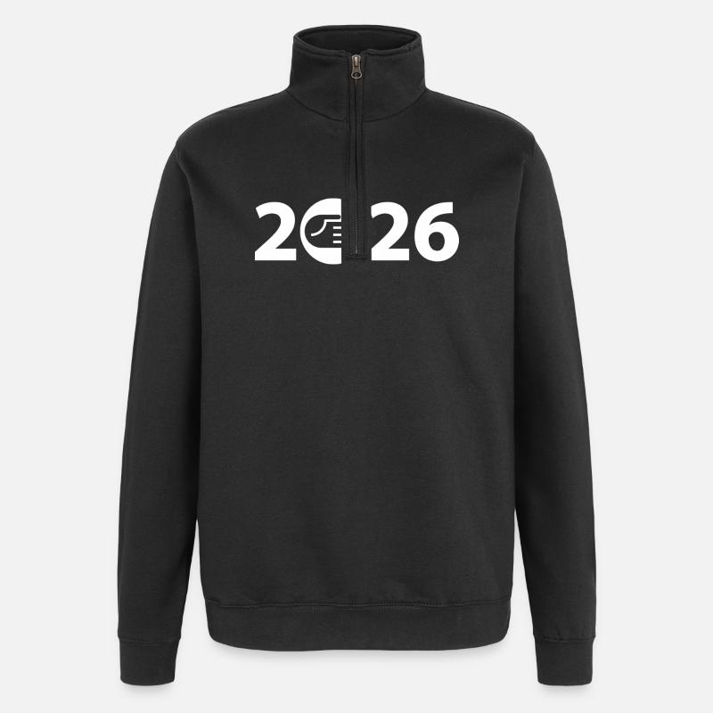 Hallo, Freundschaft 2026 - Quarter-Zip-Sweatshirt - Schwarz