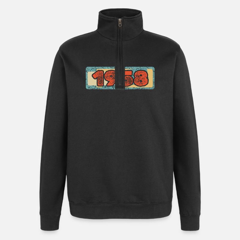 Année 1958 - Sweat à zip 1/4 - noir