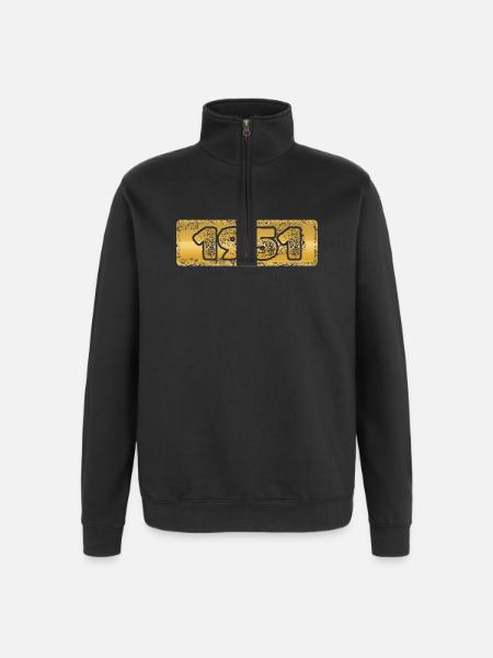 Jahr 1951 - Quarter-Zip-Sweatshirt - Schwarz