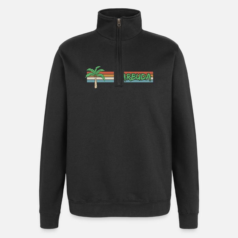 Cadeau pour Barbuda - Sweat à zip 1/4 - noir