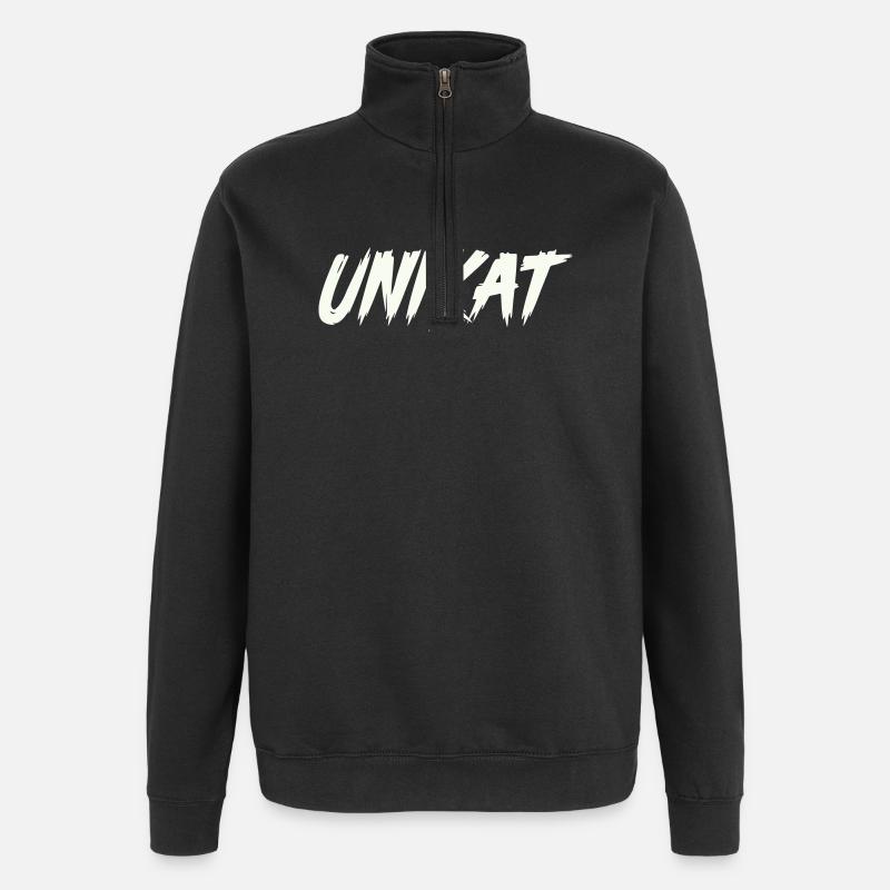 Unique - Sweat à zip 1/4 - noir