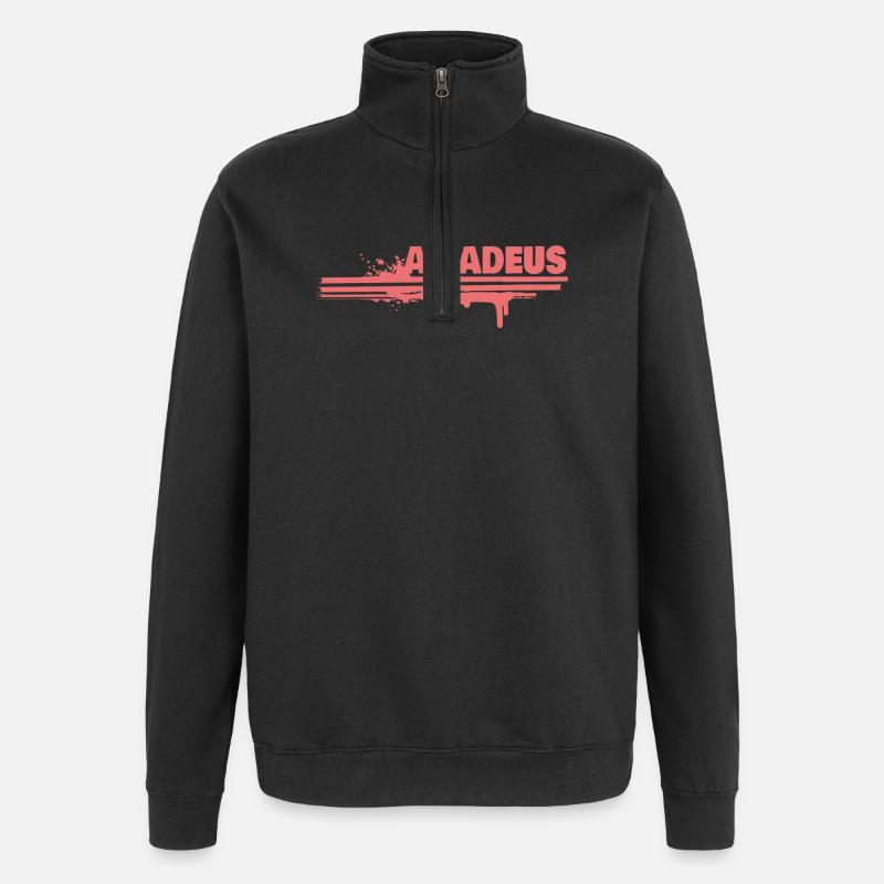 Amadeus Spritz-Schrift - Quarter-Zip-Sweatshirt - Schwarz