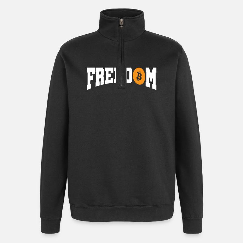 Liberté Bitcoin - Sweat à zip 1/4 - noir
