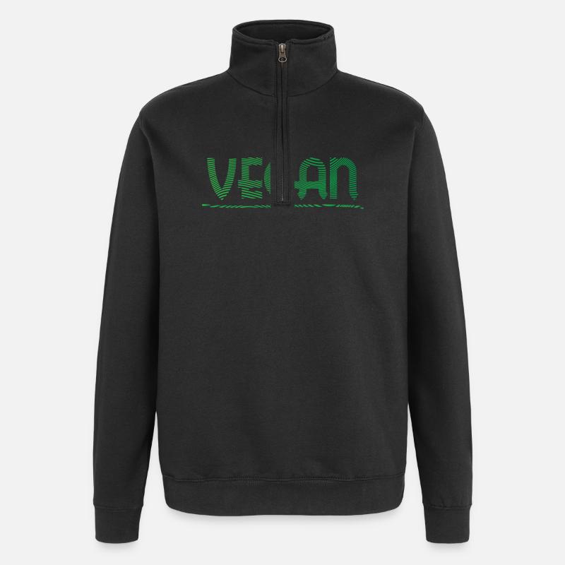 Vegan - Sweat à zip 1/4 - noir