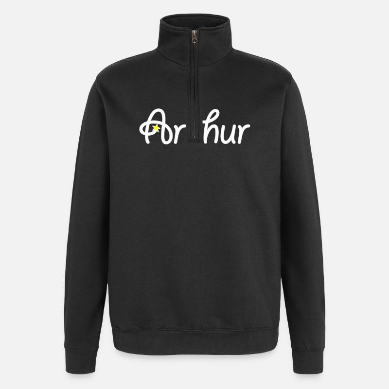Arthur - Sweat à zip 1/4 - noir