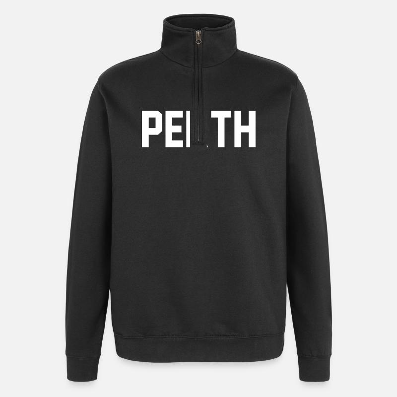Perth - Sweat à zip 1/4 - noir