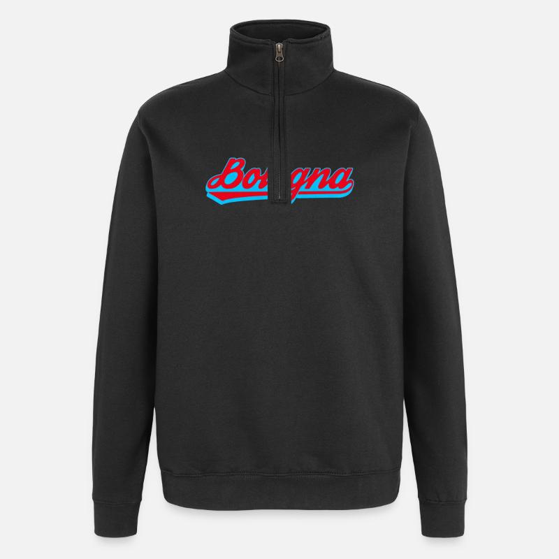 Bologna Neon Script Logo - Quarter-Zip Sweatshirt - black