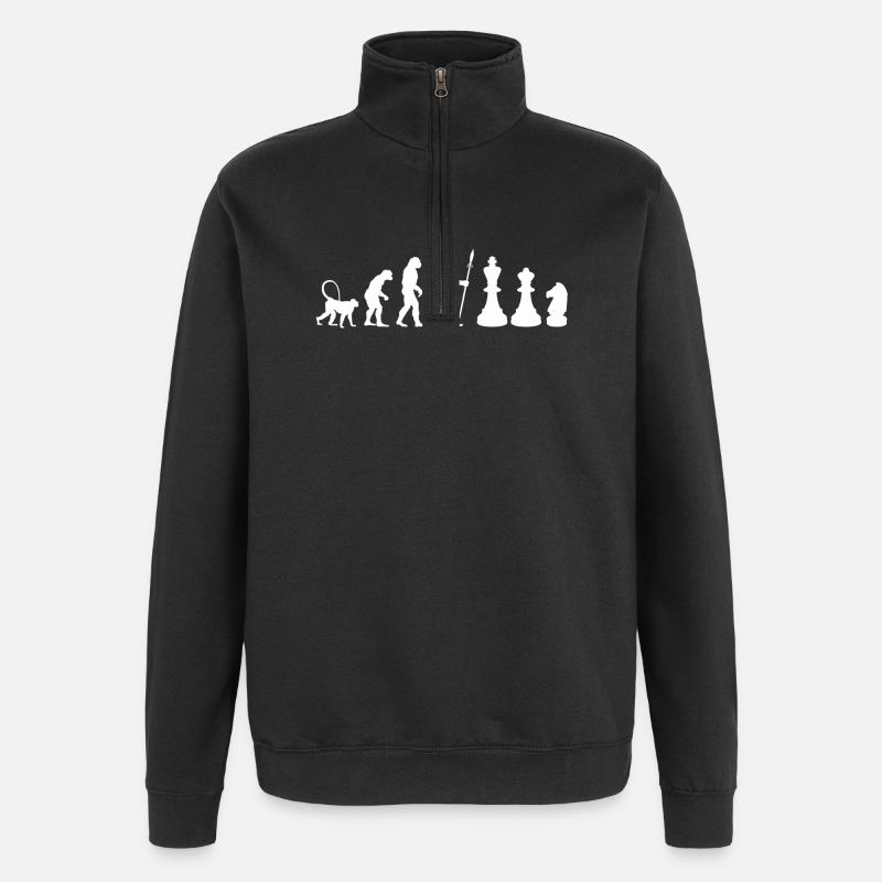 Chess Evolution - Quarter-Zip Sweatshirt - black