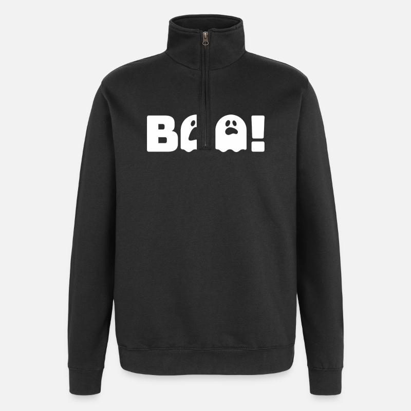 Boo2_White - Sweat à zip 1/4 - noir