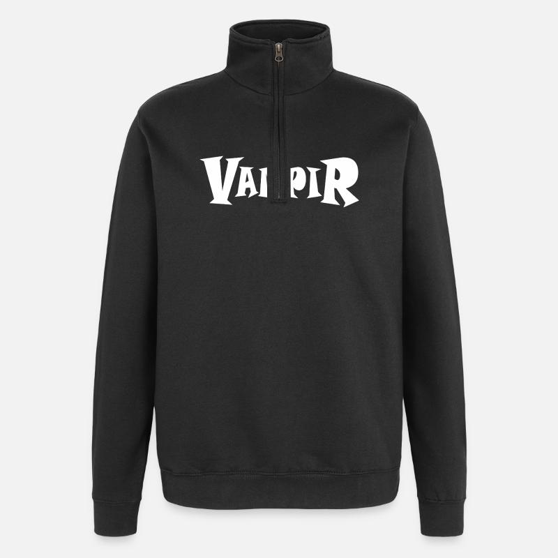 VAMPIR - Quarter-Zip-Sweatshirt - Schwarz