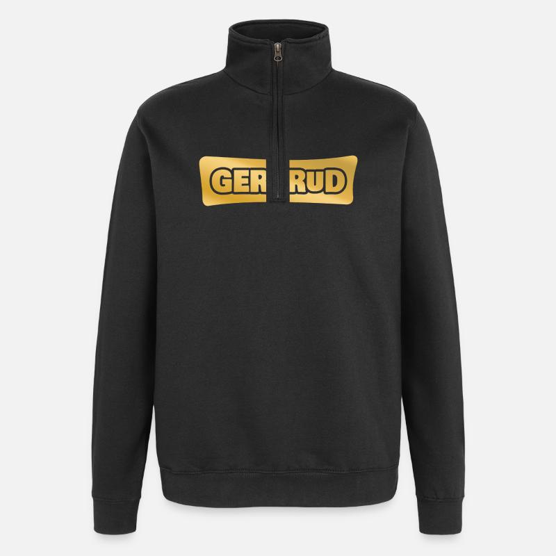 Prénom Gertrud - Sweat à zip 1/4 - noir