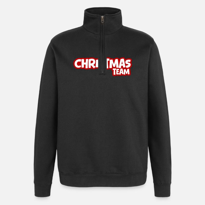 Équipe de Noël Weihnachten - Sweat à zip 1/4 - noir