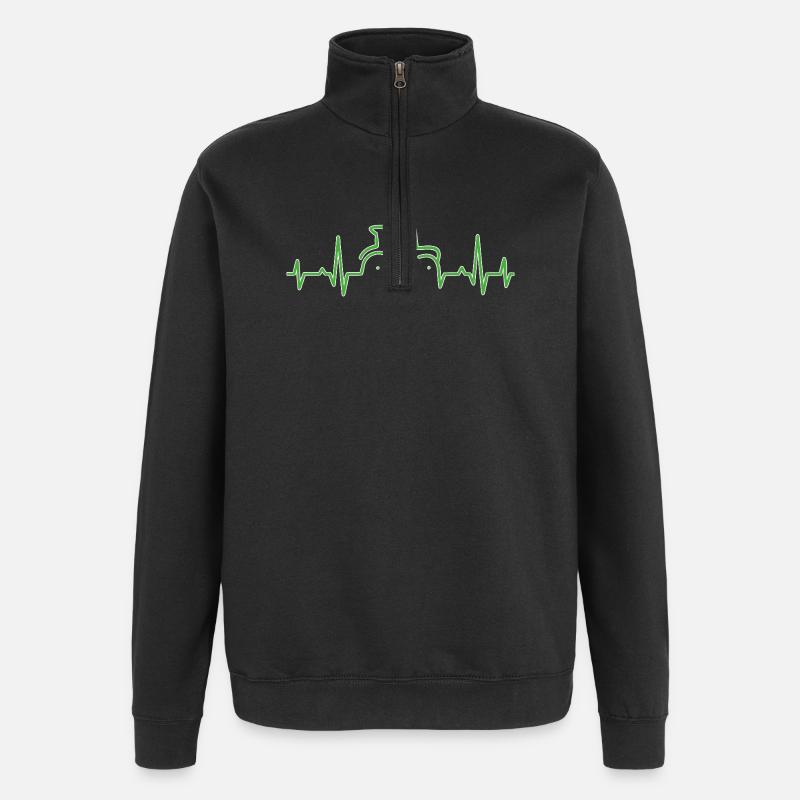 KARDIOGRAMM TRAKTOR Grün - Quarter-Zip-Sweatshirt - Schwarz