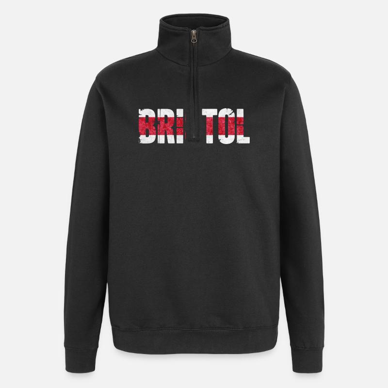 Bristol, England - Quarter-Zip Sweatshirt - black