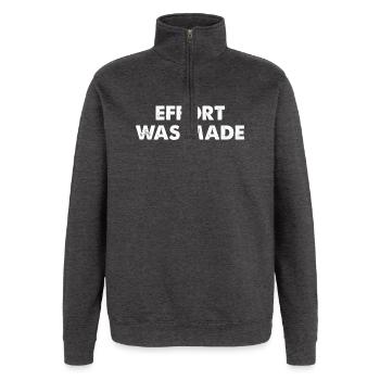 Des efforts ont été faits - Sweat à zip 1/4 - charbon - Devant - AI Model Female 172 light (172cm) & AI Model Male 178 dark (178cm)