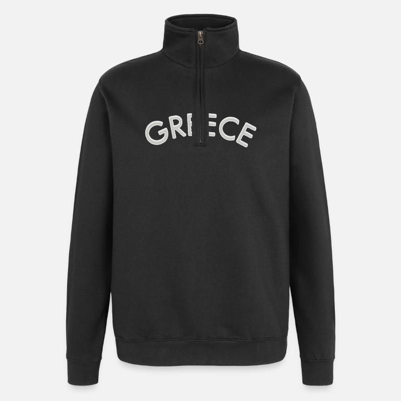 Greece Curve Font Design - Quarter-Zip Sweatshirt - black