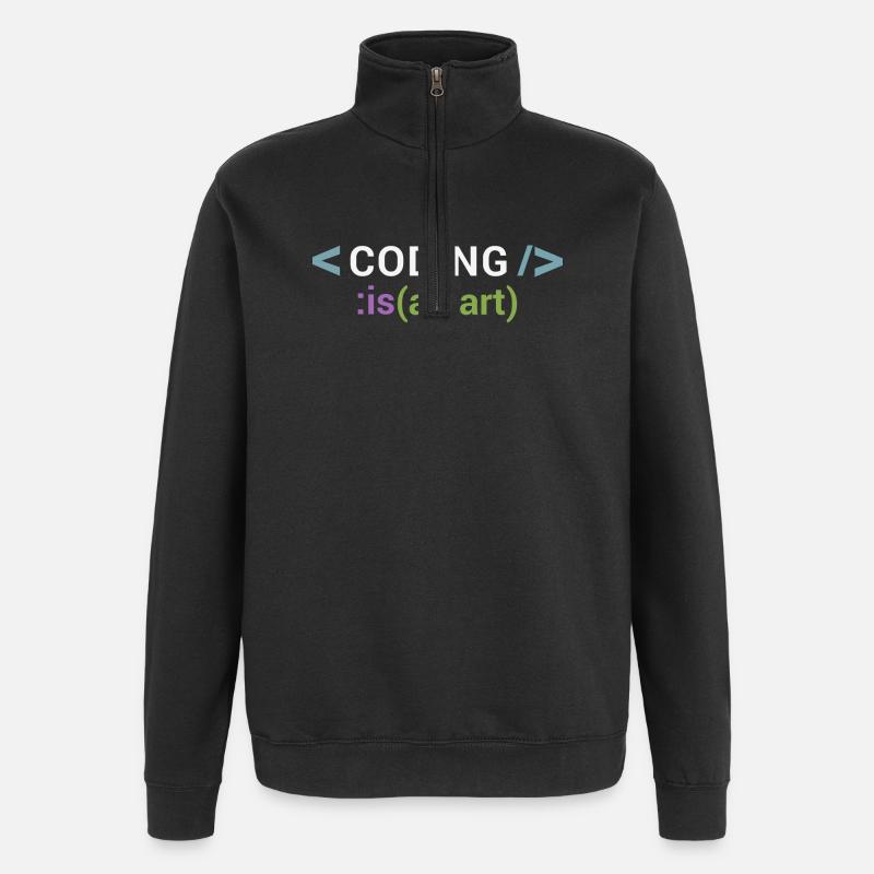 Coding is an art - Quarter-Zip Sweatshirt - black