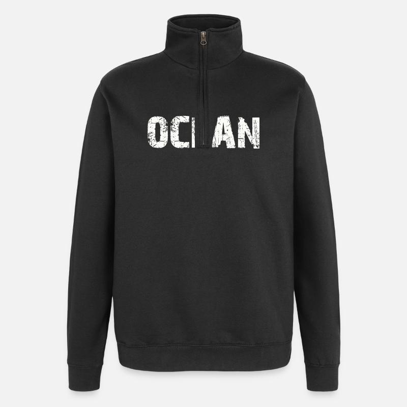 OCÉAN - Sweat à zip 1/4 - noir