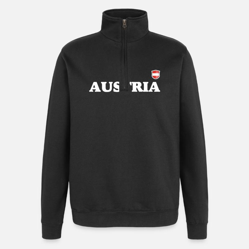 Österreich - Quarter-Zip-Sweatshirt - Schwarz