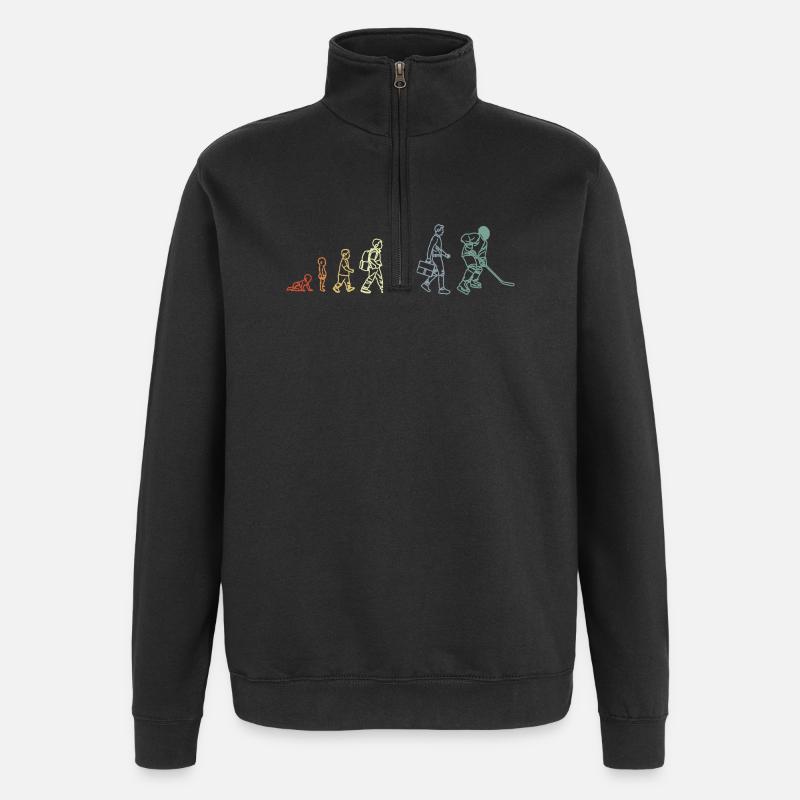 Eishockey Evolution - Quarter-Zip-Sweatshirt - Schwarz