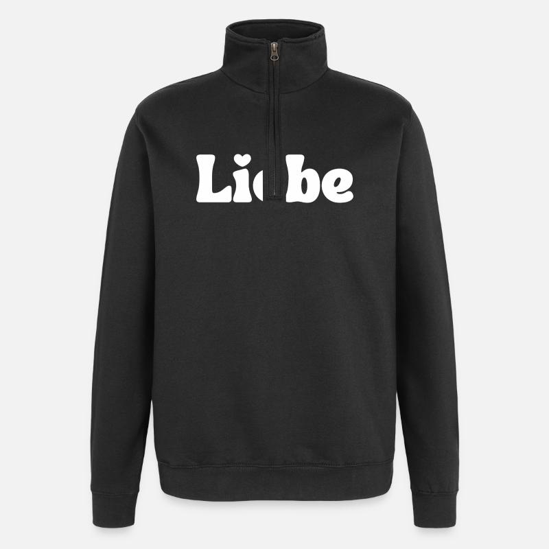 Amour - Sweat à zip 1/4 - noir