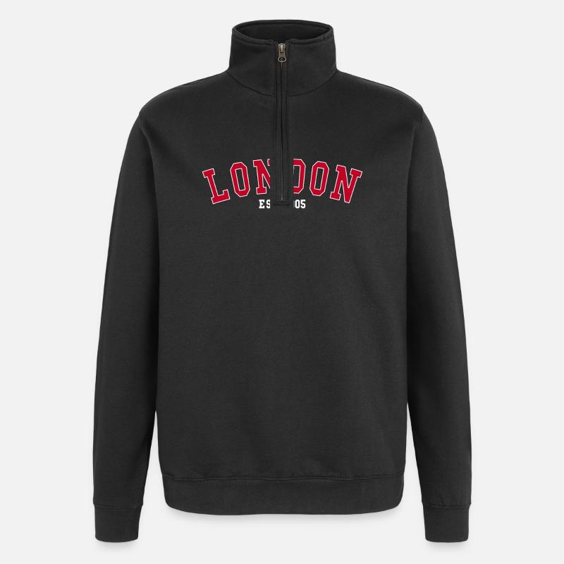 LONDON_EST_2005 - Quarter-Zip Sweatshirt - black