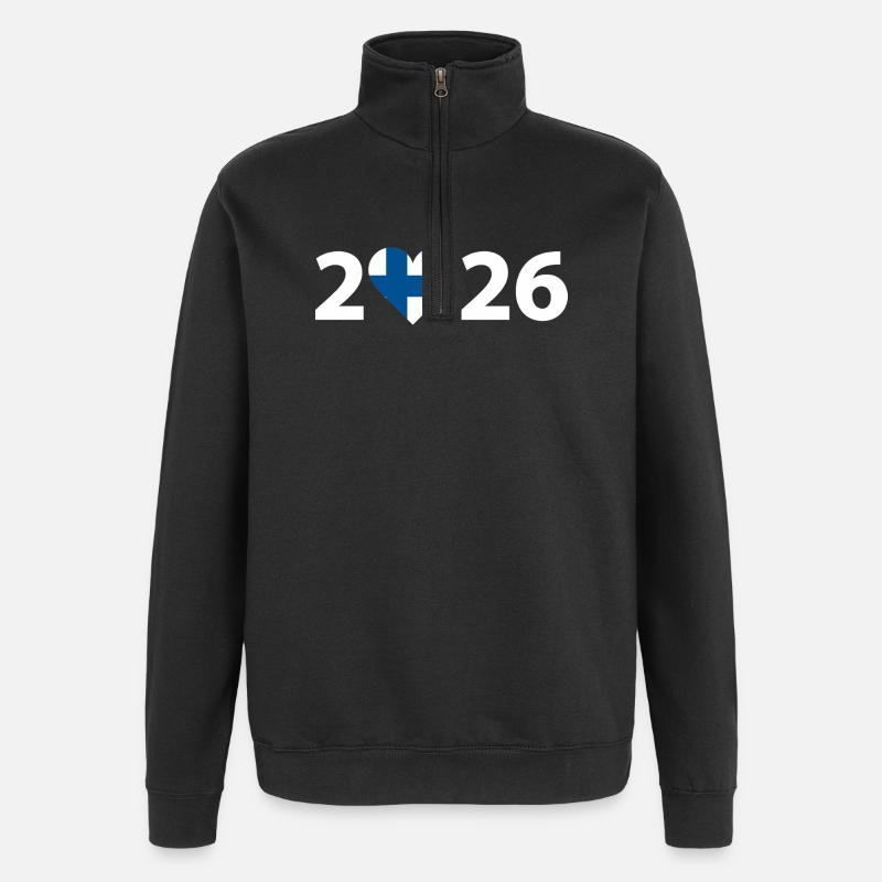 J’aime Finlande 2026, Finlande 2026 - Sweat à zip 1/4 - noir